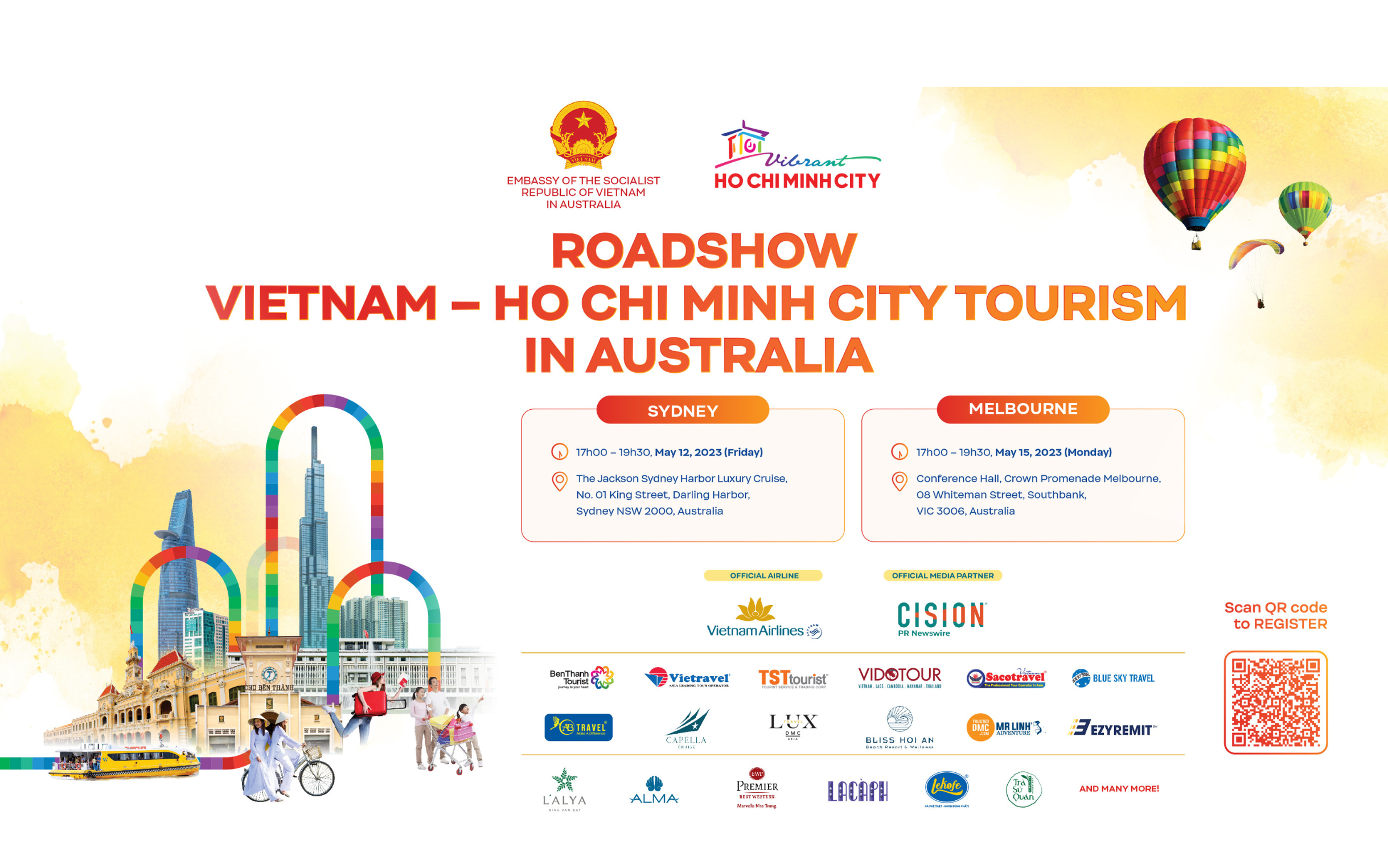 ĐĂNG KÝ THAM GIA SỰ KIỆN ROADSHOW DU LỊCH VIỆT NAM - THÀNH PHỐ HỒ CHÍ MINH